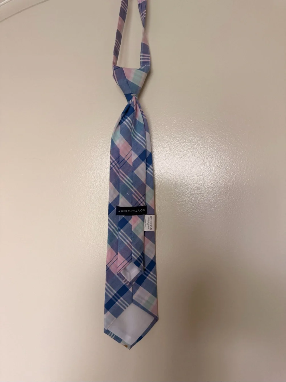 Janie and Jack Pastel Plaid Tie in Blue, Pink, Mint